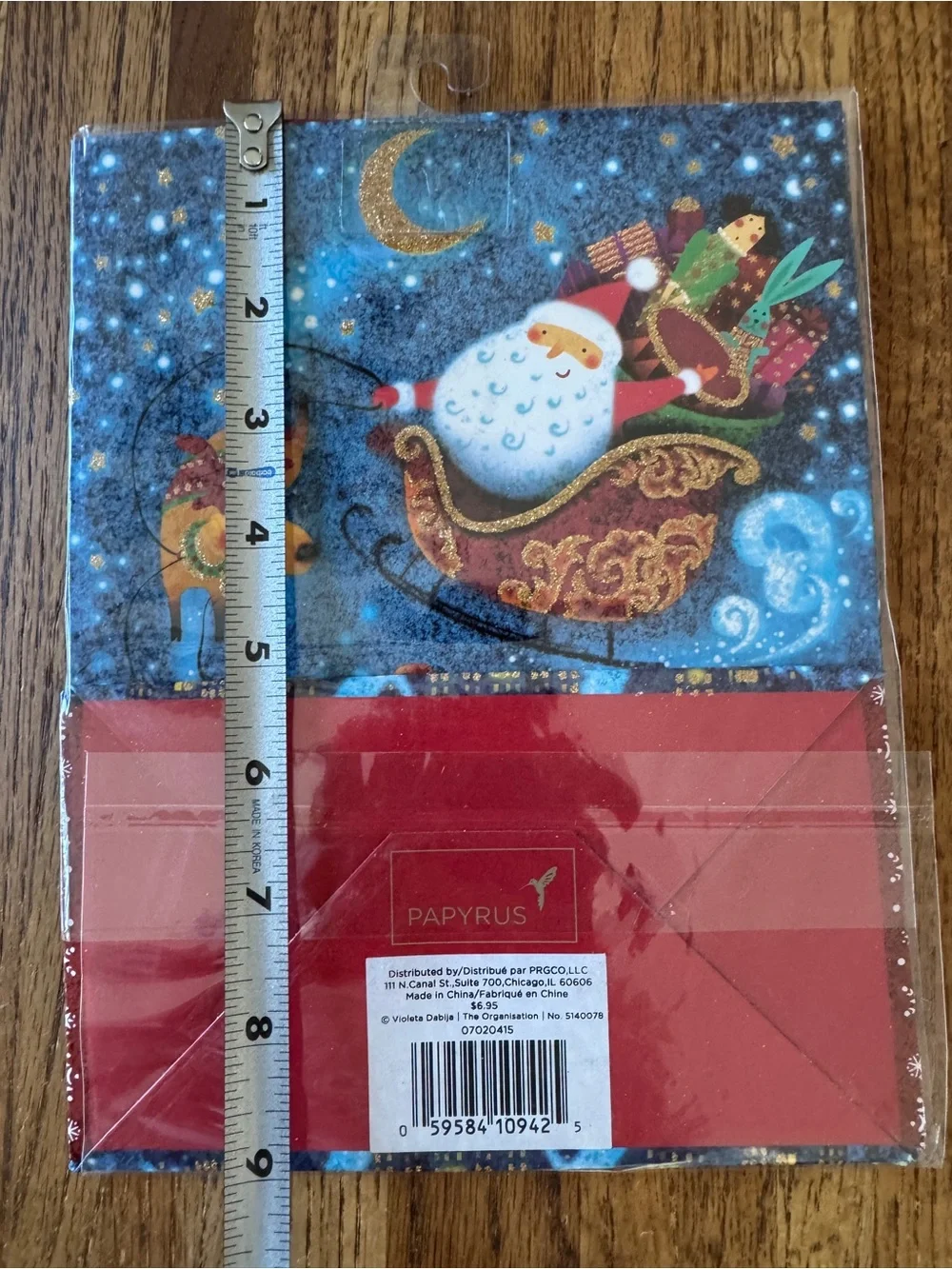 NWT Papyrus Christmas Gift Bag Lot (8) Poinsettia & Santa Sleigh